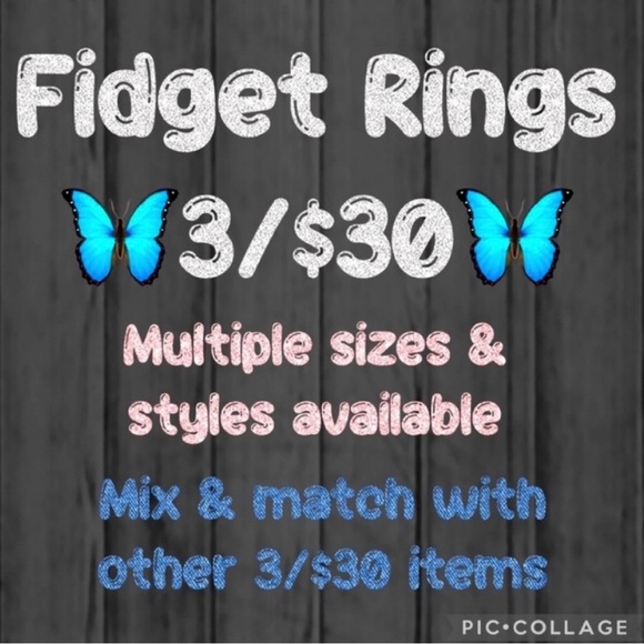 Silver CZ and Stainless Steel Fidget Spinner Ring Size 9 Unisex - Picture 7 of 7